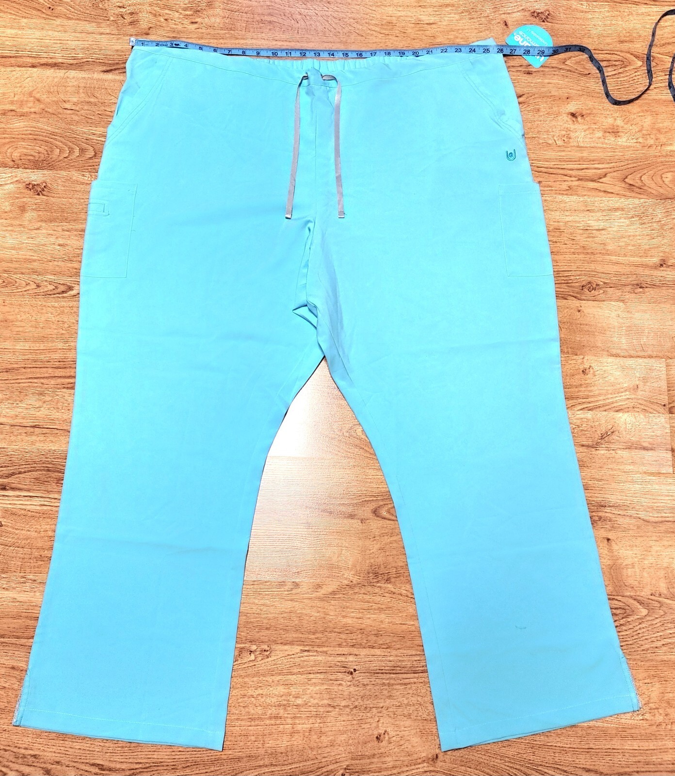 Urbane Women’s Scrub Pant 4X Stretch Flare Leg Sky Blue Performance NWT 9312S
