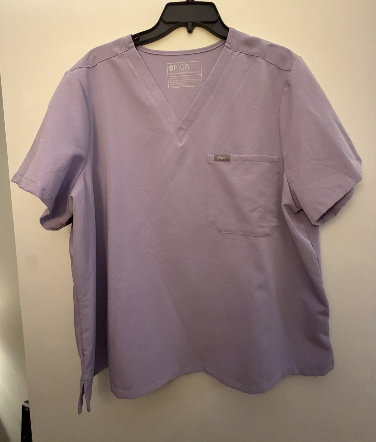 FIGS Technical Collection Catarina Scrub Top Lavender Dew XXL never worn