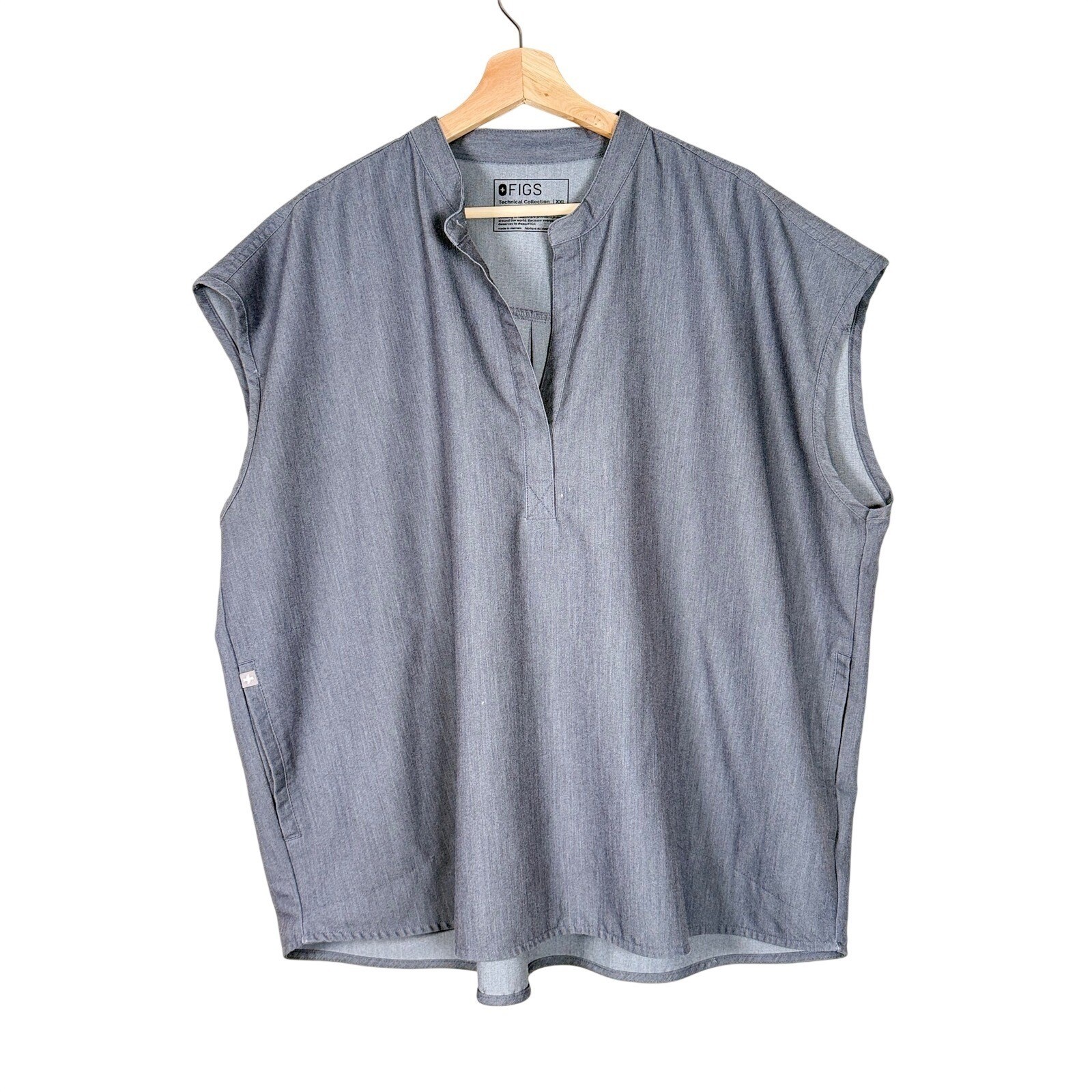 FIGS Rafaela Oversized Scrub Top XXL Heather Grey Technical Collection WXXSW1003