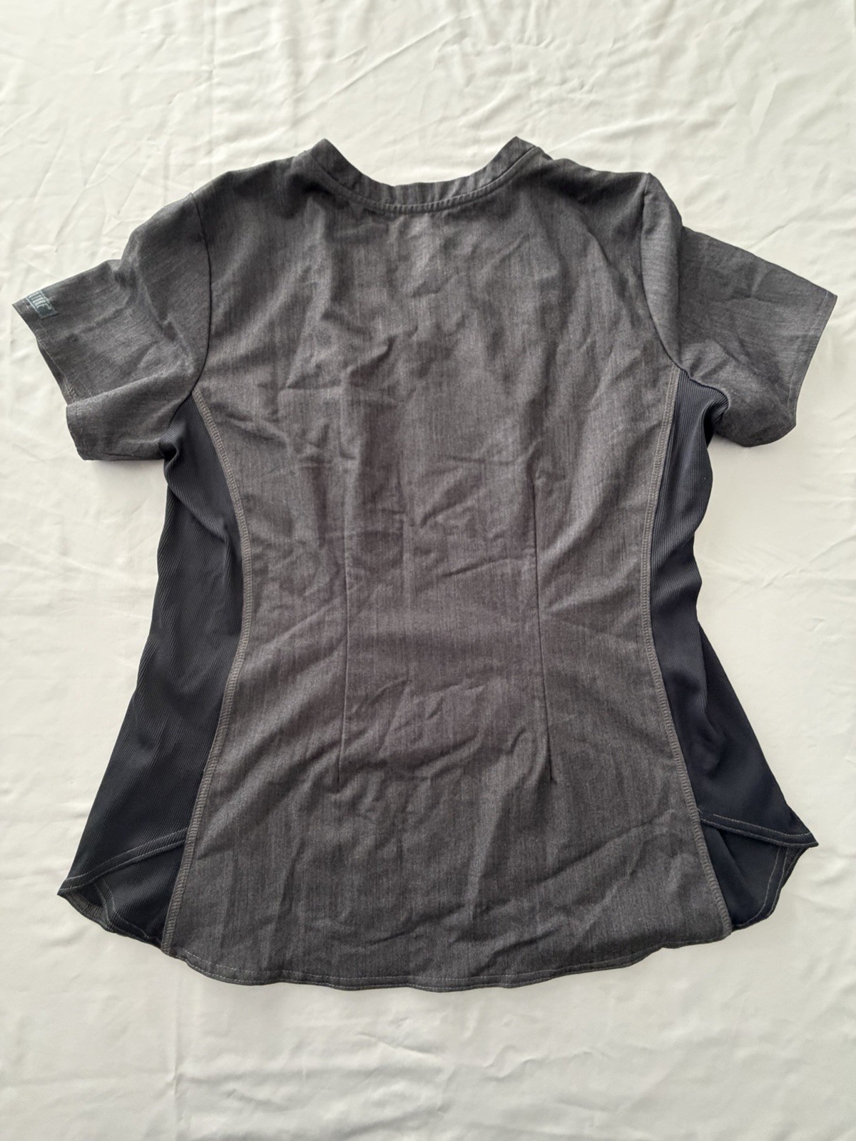 Med Couture Women Scrub Top MC7459 Medium Slate Heather