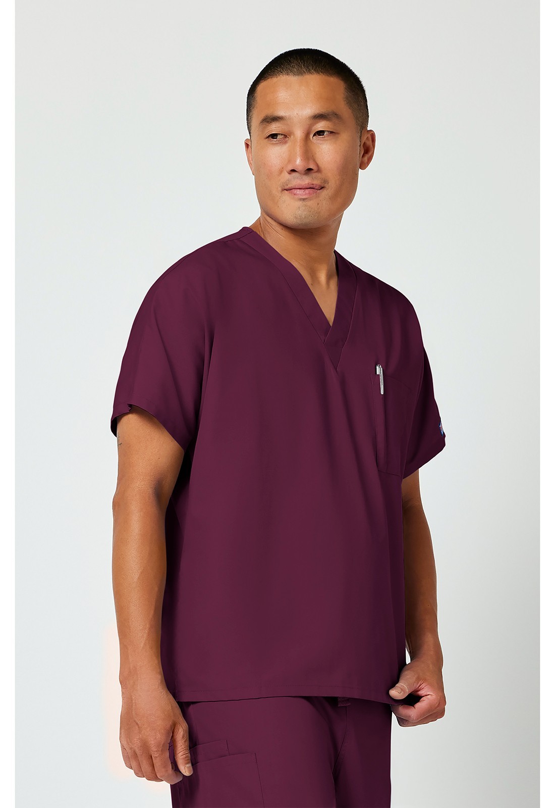 Cherokee Scrubs Unisex Workwear V Neck Scrub Top 4777 WINE XS to 5XL