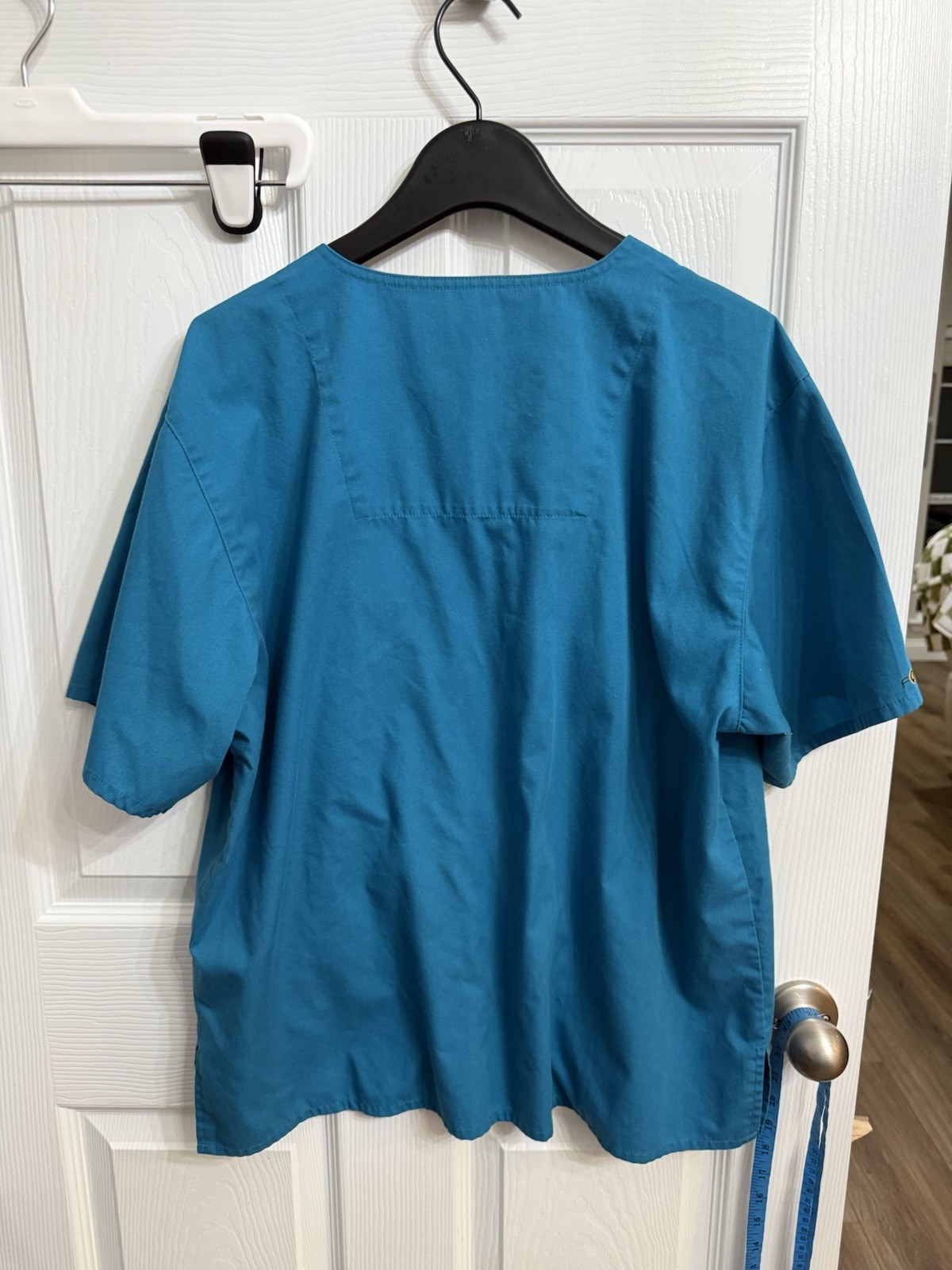 Carhartt Force Scrub Top Teal Blue V Neck Utility Pocket Workwear M