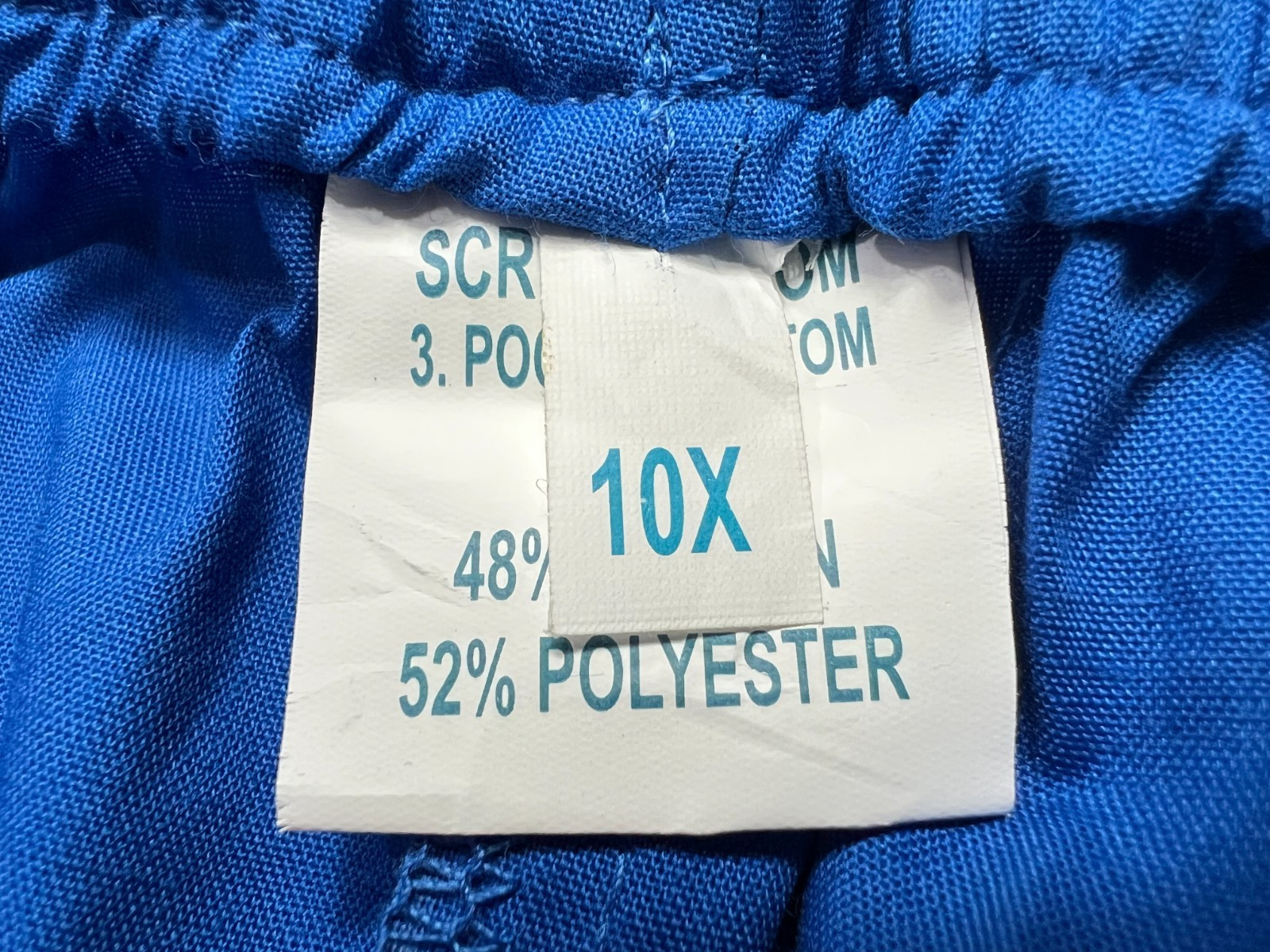 Scrub Pants Unisex (10XL) Light Royal Blue 3 Pockets Elastic Waist Medical NWOT