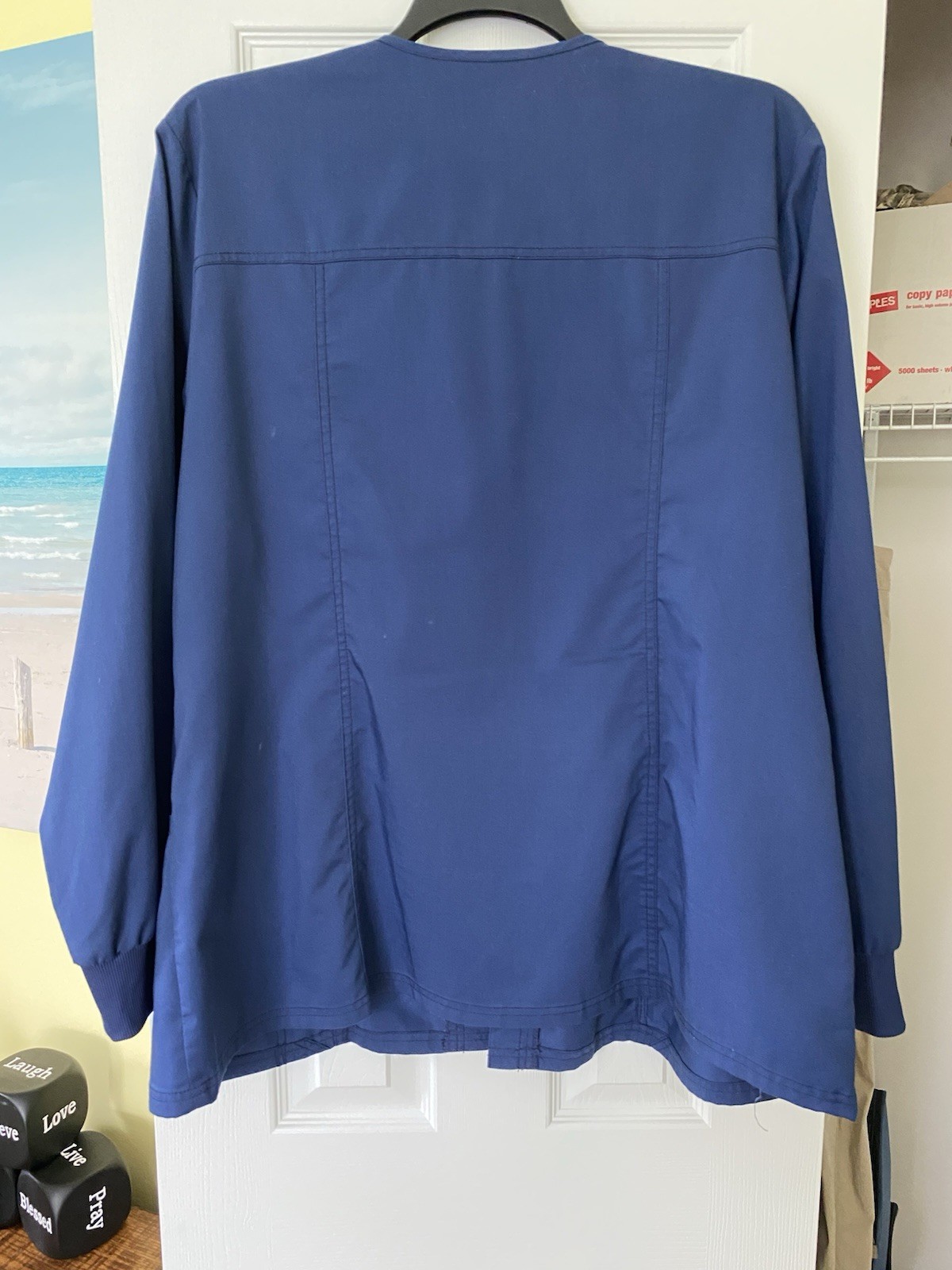 Cherokee Workwear Revolution Women 3-Pocket STRETCH Snap Front Scrub Jacket 2XL