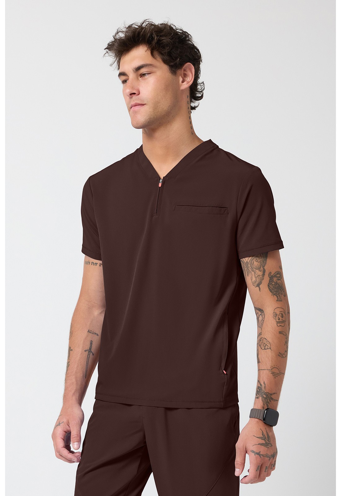 Espresso Express Cherokee Scrubs Infinity GNR8 Mens Zip V Neck Top IN702A EXEX