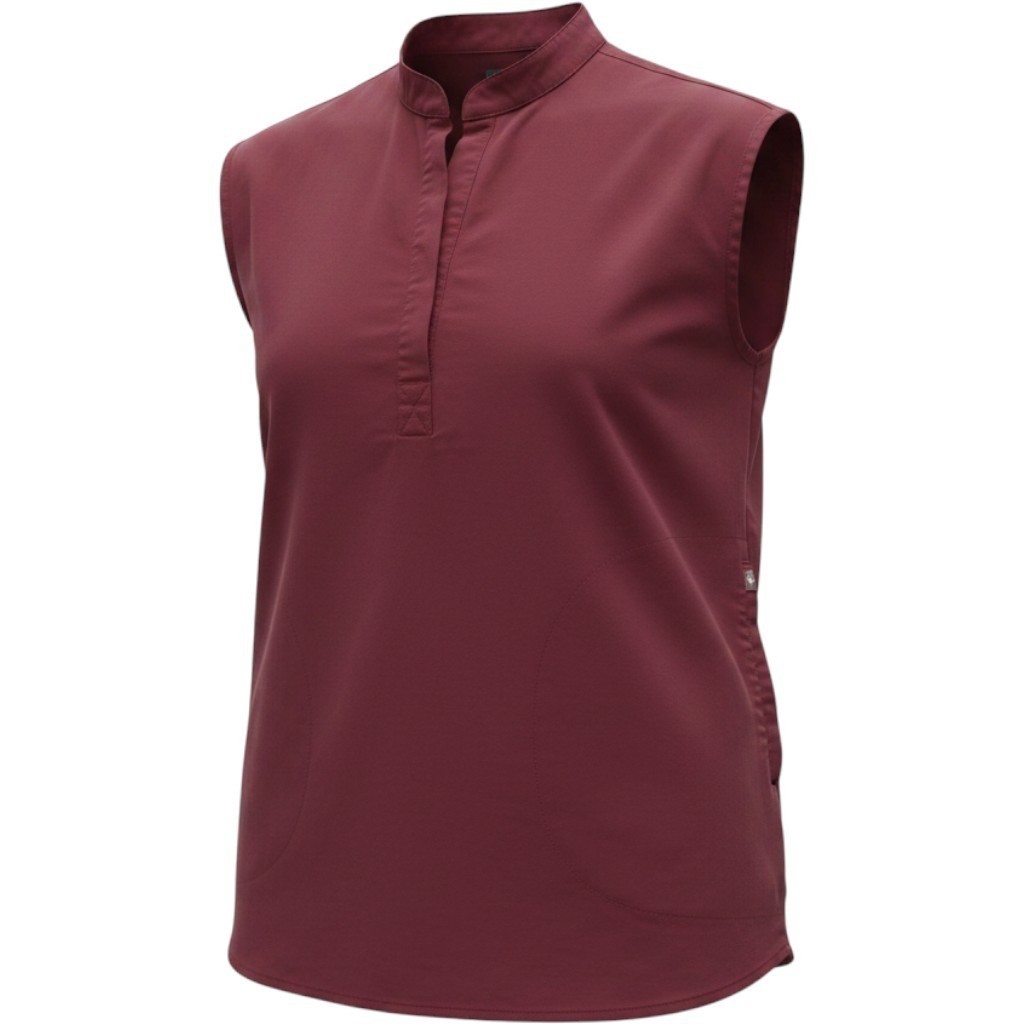 FIGS Technical Collection Maroon Rafaela Scrub Top Mandarin Collar Medium