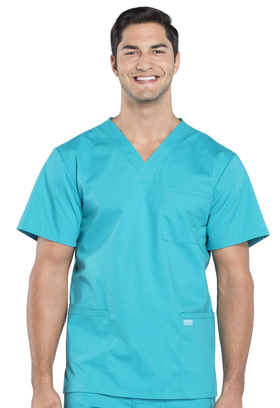 Scrubs Cherokee Workwear Men V Neck Top WW695 TLB Teal Blue Free Shipping