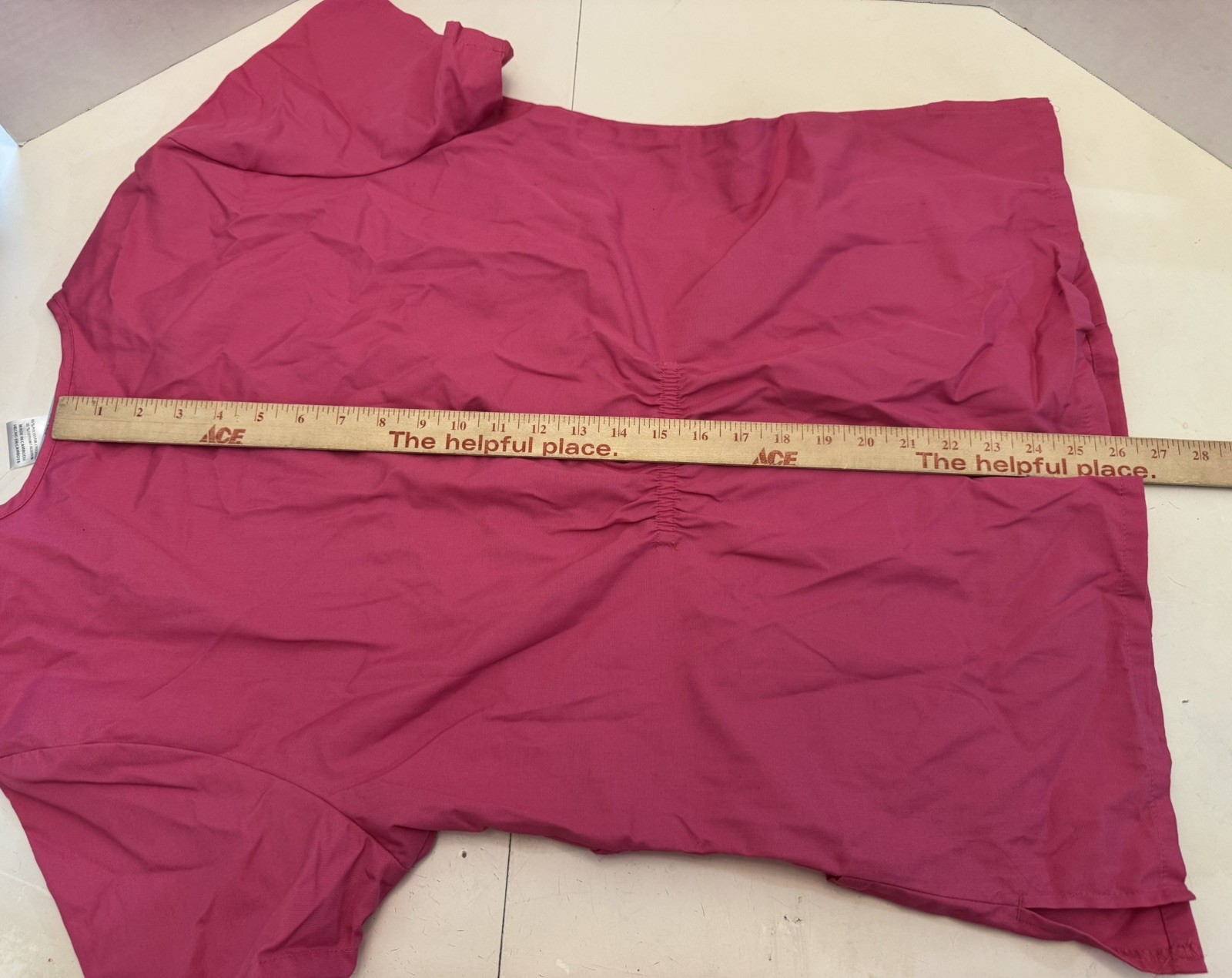 Simply Basic Mock Wrap Scrub Top Women’s Medium, Pink Polyester/Cotton, NWT