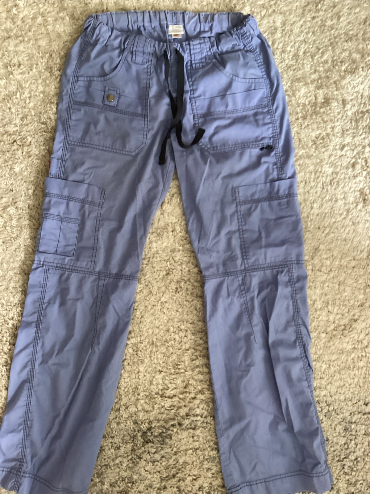 Dickies Cargo Scrub Pants XS Utility Pockets Blue Medical