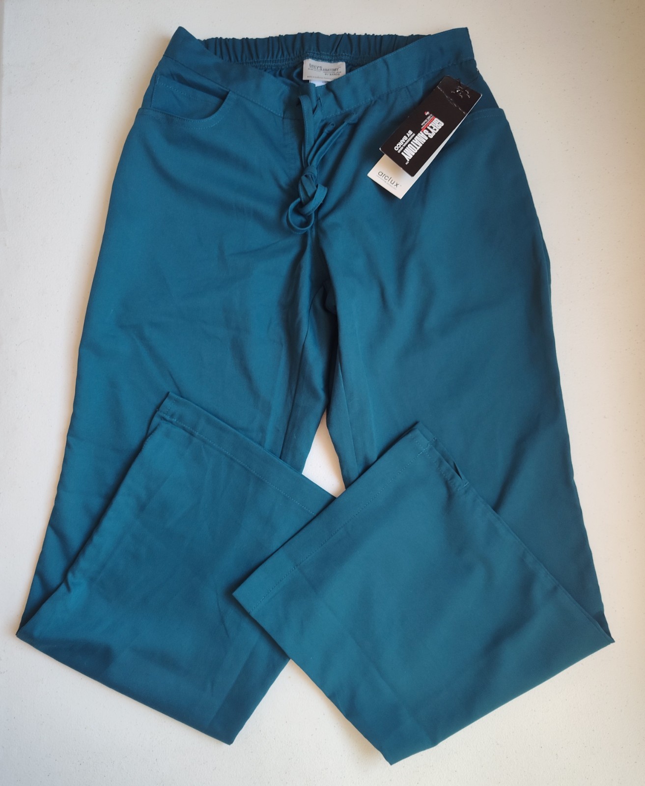 NWT Grey’s Anatomy By Barco Scrub Pants XS Petite 5 Pocket Drawstring 4232P Blue