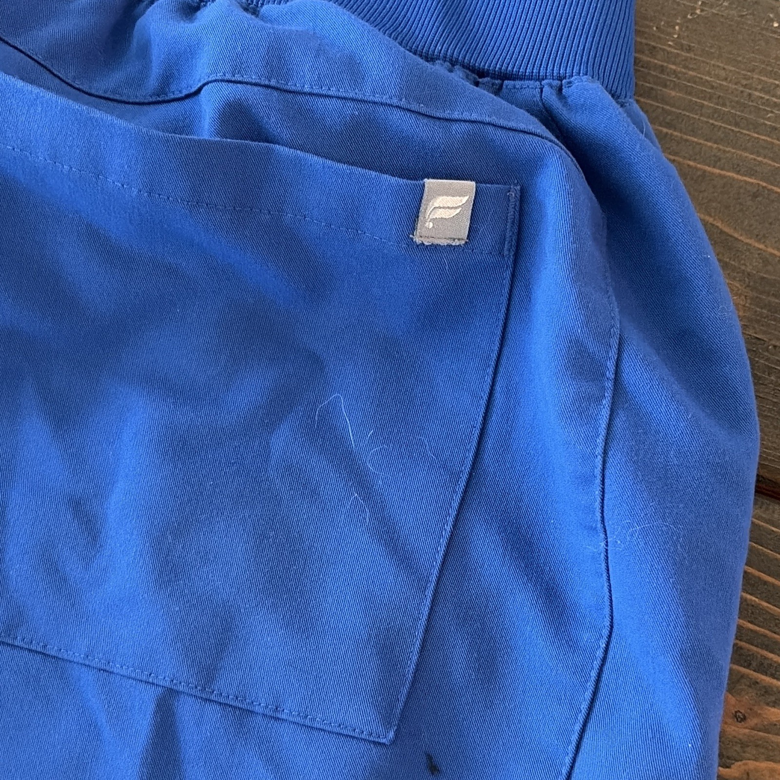 FIGS Blue Solid Knit Scrub Jogger Pants Drawstring Back Pockets Unisex L