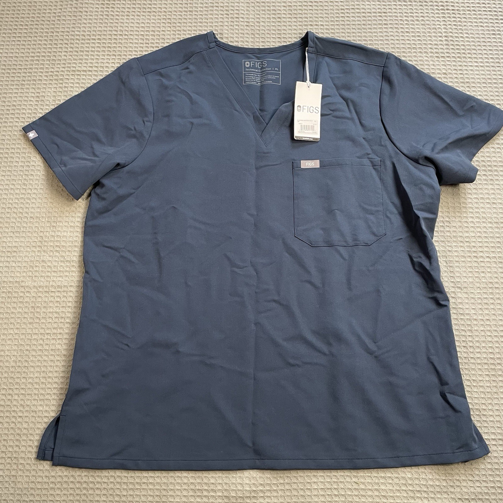 New Figs Catarina Scrub Top XL Womens Slate Blue One Pocket Stretch