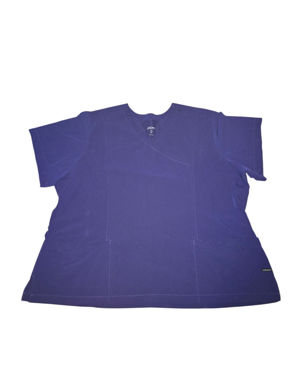 JOCKEY Style# 2306 Purple Poly Blend Stretch Mock Wrap Scrub Top Plus Size 4X