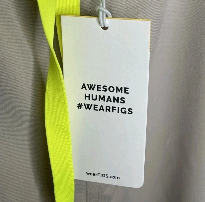 BRAND NEW! Figs Pisco Basic Scrub Pants MENS BEIGE w Neon Yellow Drawstring 4XLS