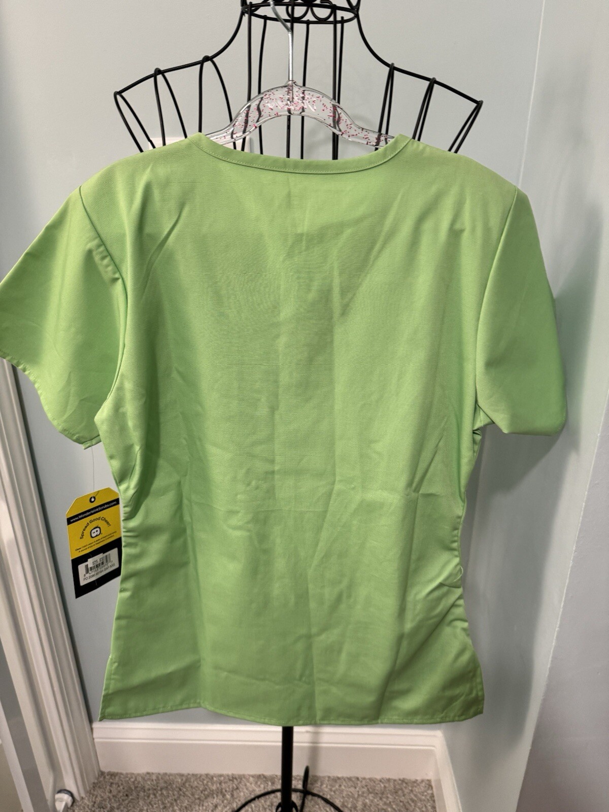 New Wonderwink Origins Green Apple Extra Extra Small XXS Scrub Top Womens