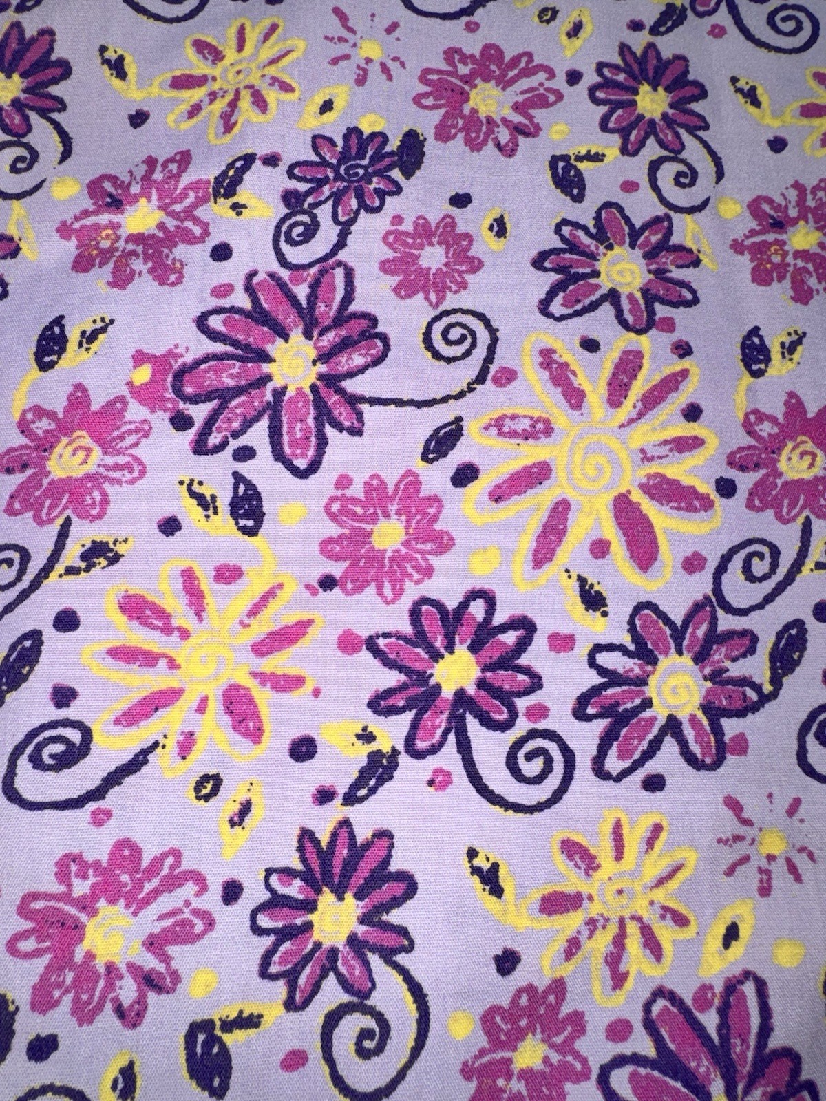 STAT Women’s V Neck Scrub Top Size Medium Light Purple Top Floral Pattern New