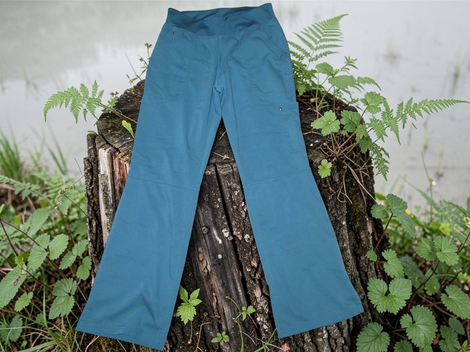 Professional Women’s Scrub Pants Teal Blue Green Elastic Waist Pockets