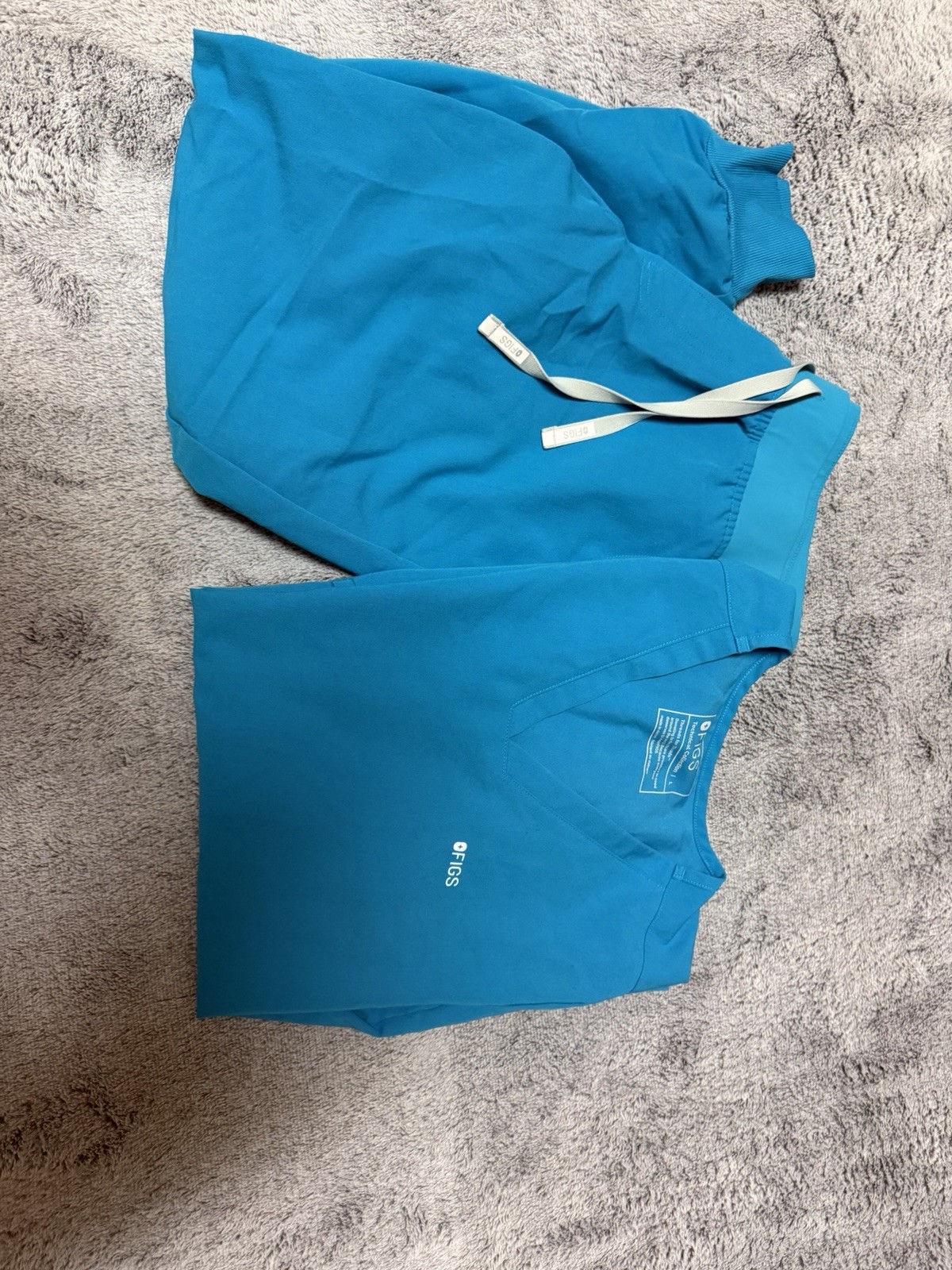 Figs Technical Collection V-Neck Scrub Set in Teal size large