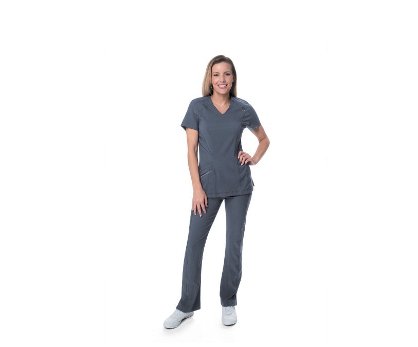 URBANE ALIGN multi pocket cargo pull on women’s scrub pants -MEDIUM(Petite) Gray