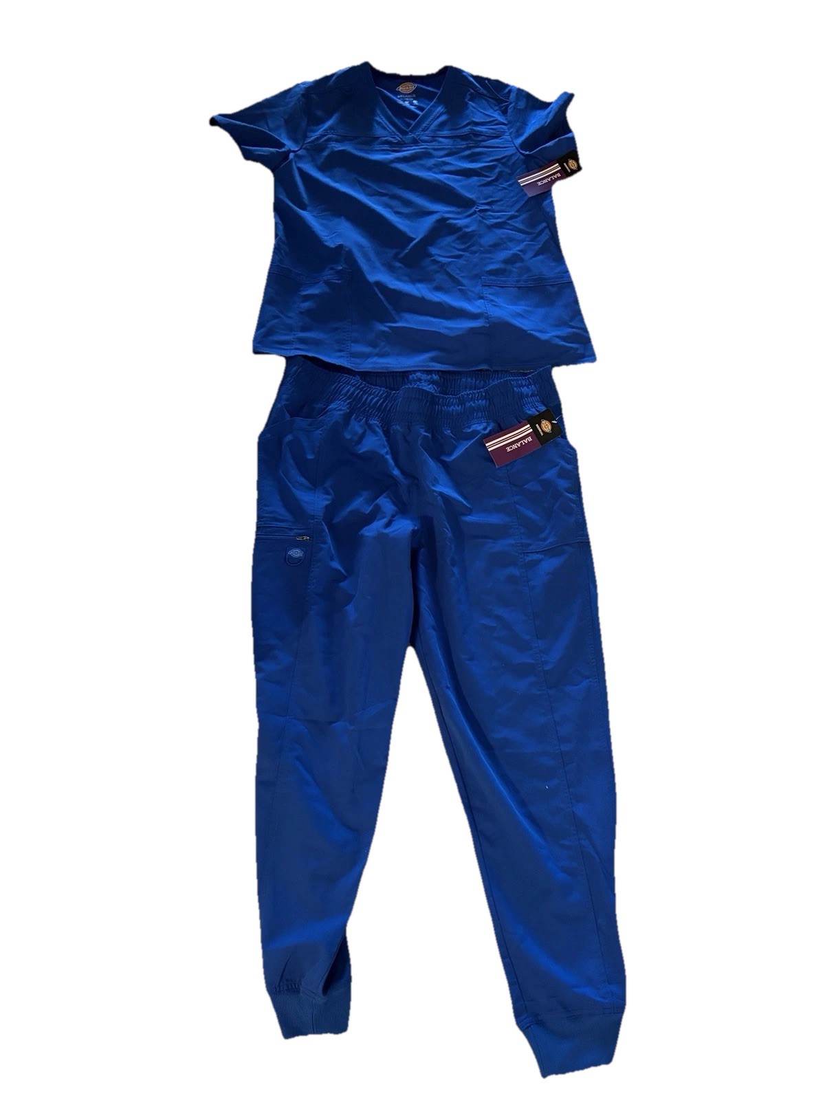 Dickies Balance Medical Scrub Top And Pant Set, Size XL, Royal Blue NEW