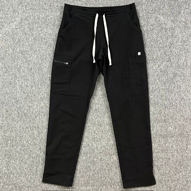 FIGS Scrub Pants Unisex XS Black Technical Collection Cargo Drawstring Pockets