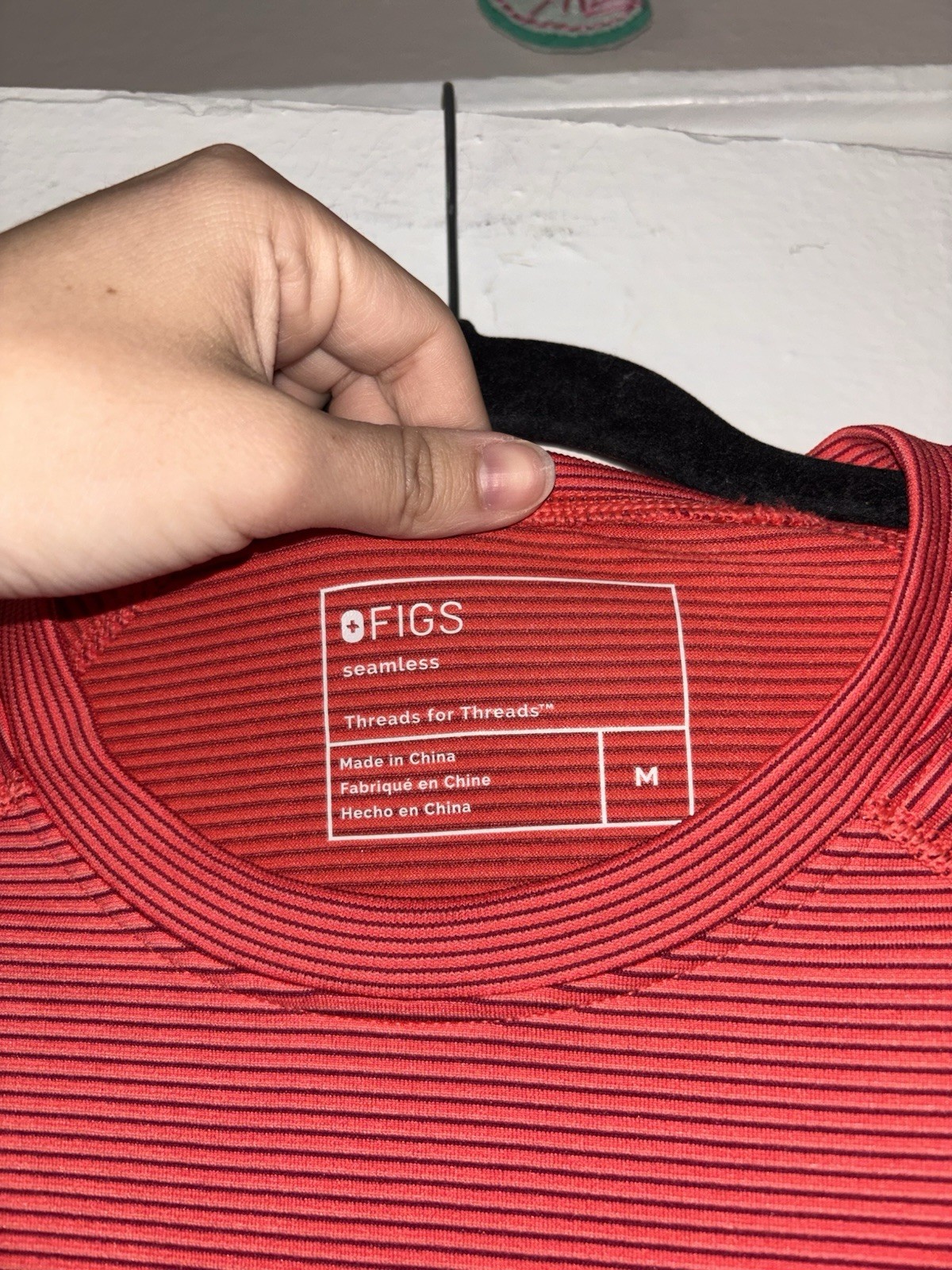 NWT Figs Makato Seamless Longsleeve Underscrub Shirt Mens Medium Red Striped
