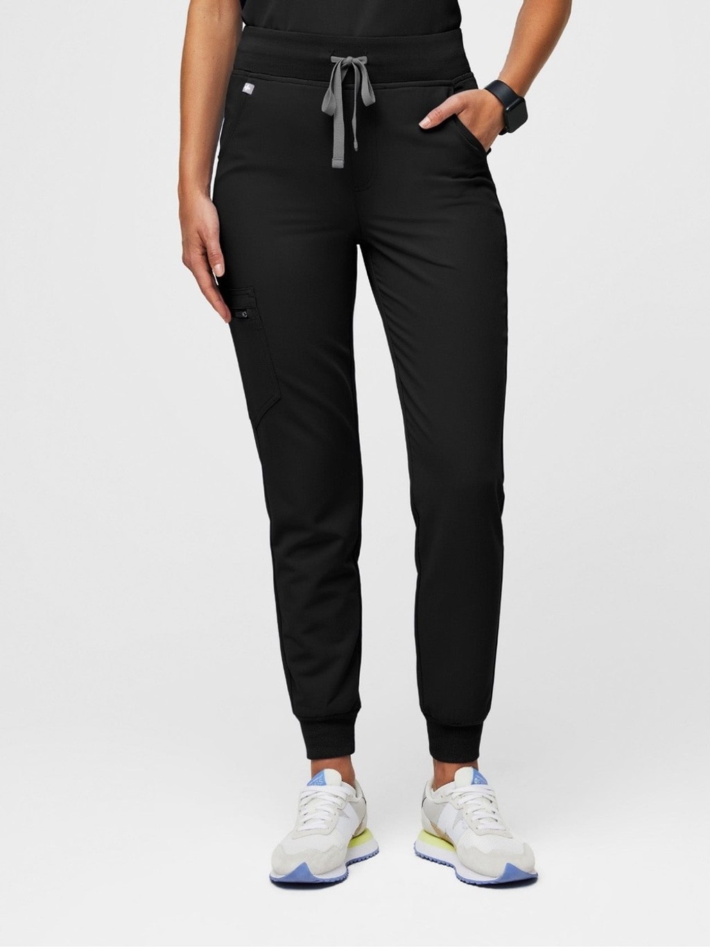 Figs High Waist Zamora Scrub Joggers Size Small Petite Inseam Black