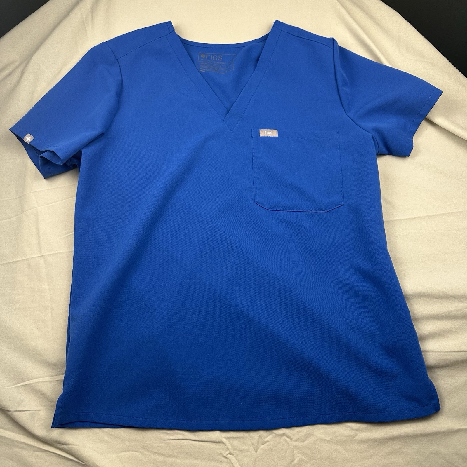 Figs Scrubs Top Women Size Large Blue Technical Collection