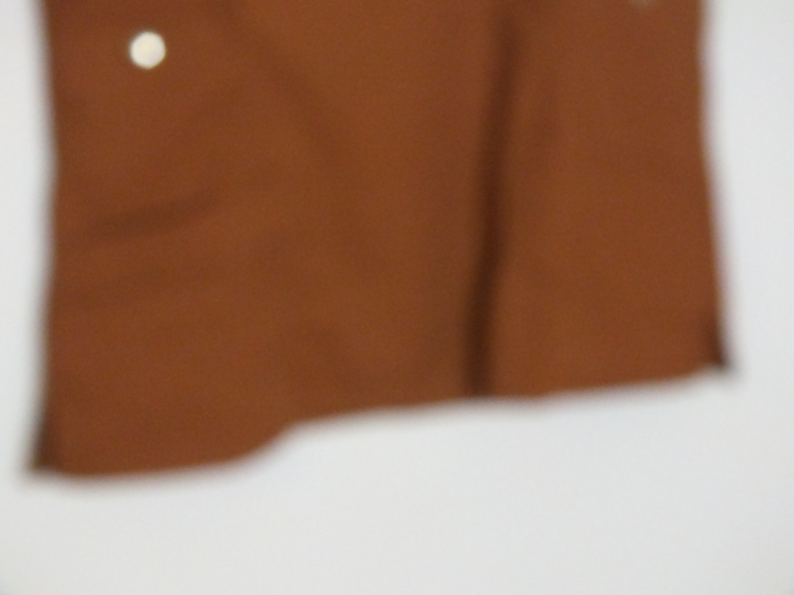 MG Medgear Brown Scrub Top, Size Med Metal Snap Button Pockets, Loop on Shoulder