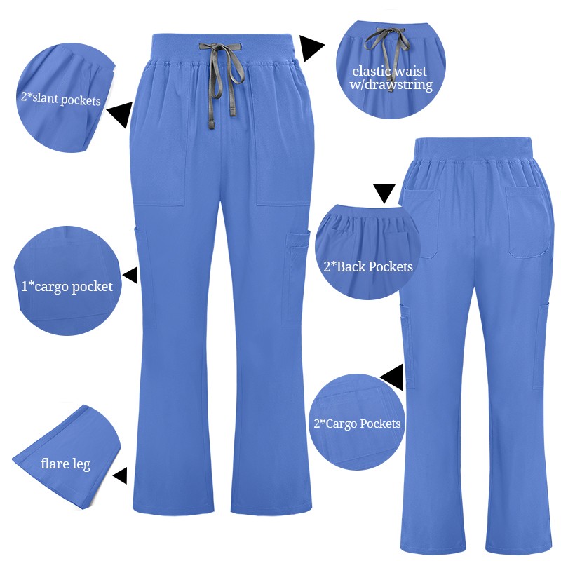 2025 New Nurse Scrub Set – Flare Pants & V-Neck, Breathable & Comfortable