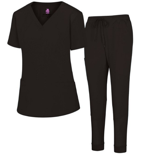 Natural Uniforms Women’s Cool Stretch Jogger Scrub Set Medical Hospital Apparel