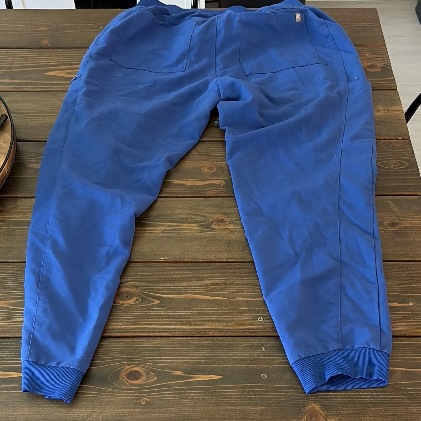 FIGS Blue Solid Knit Scrub Jogger Pants Drawstring Back Pockets Unisex L