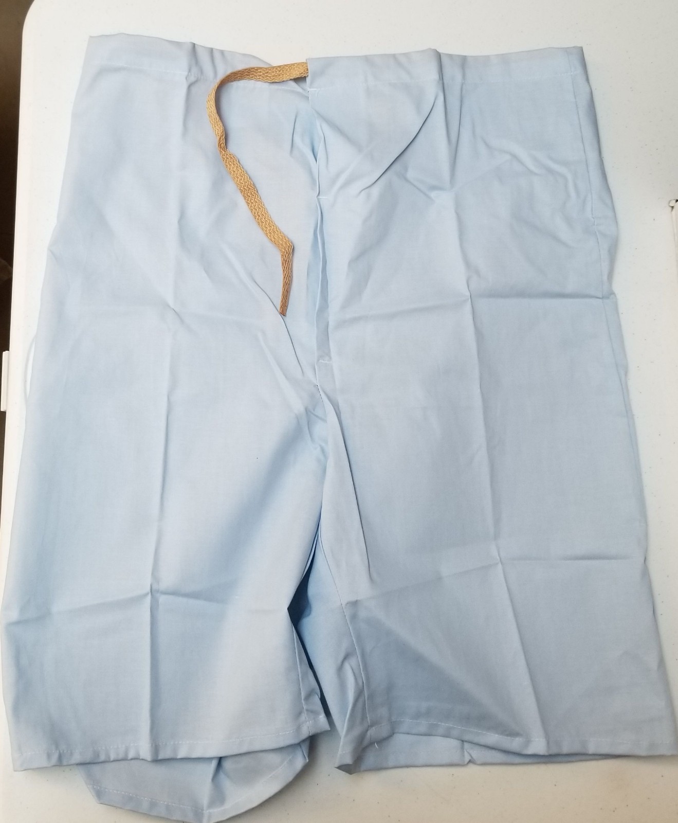 Fashion Seal 7837 Men’s Medium Light Blue Pajama Shorts with Drawstring