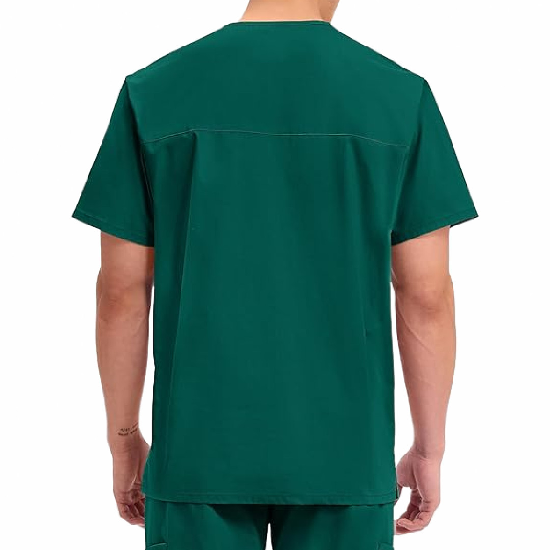 Cherokee Mens V-Neck Scrub Top Professionals Shirt Hunter Green S Tall WW695 HUN