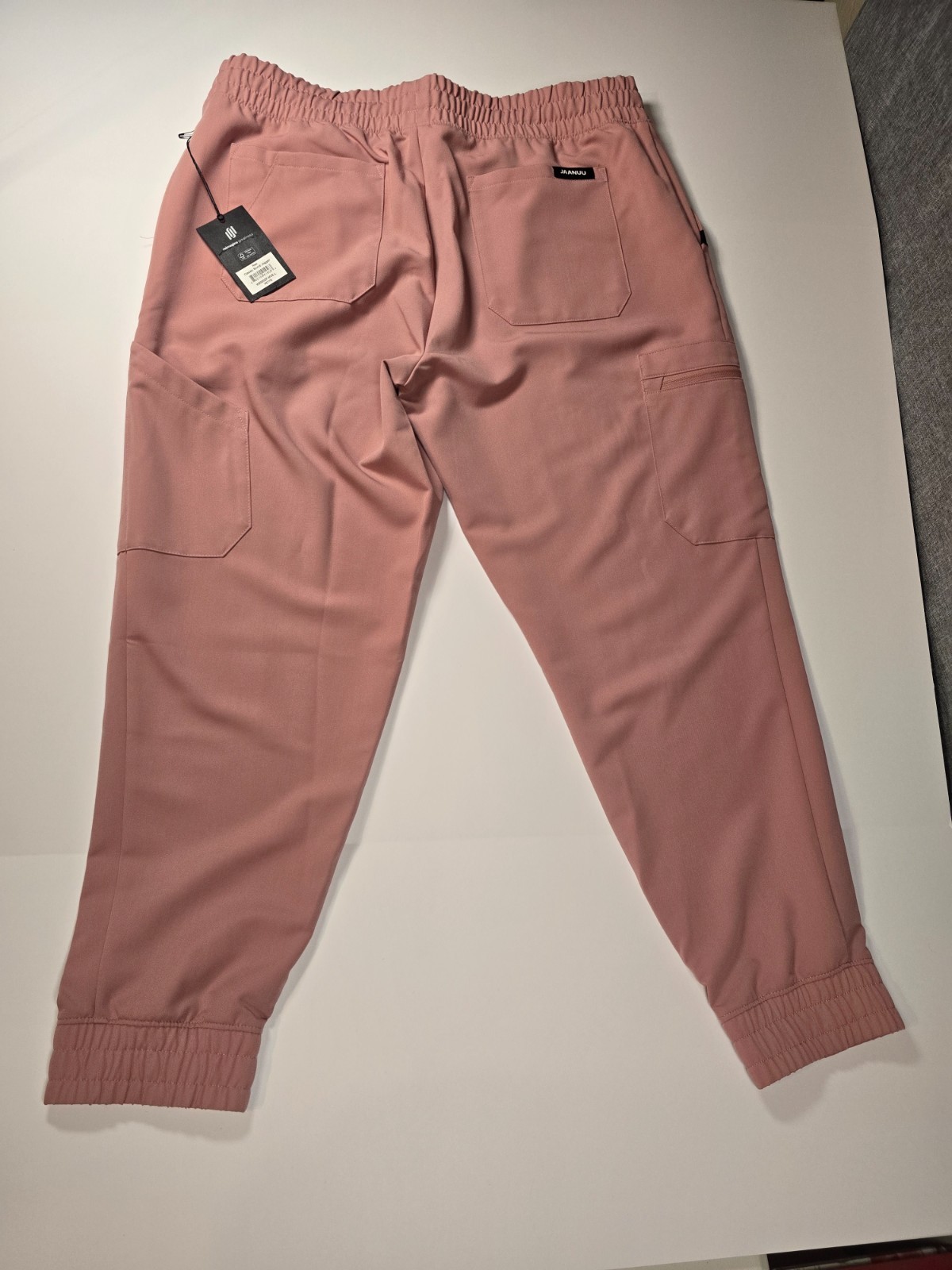 JAANUU Classics Scrub Set Woman’s XL Top; L Petite Pants; Mauve New Uniform