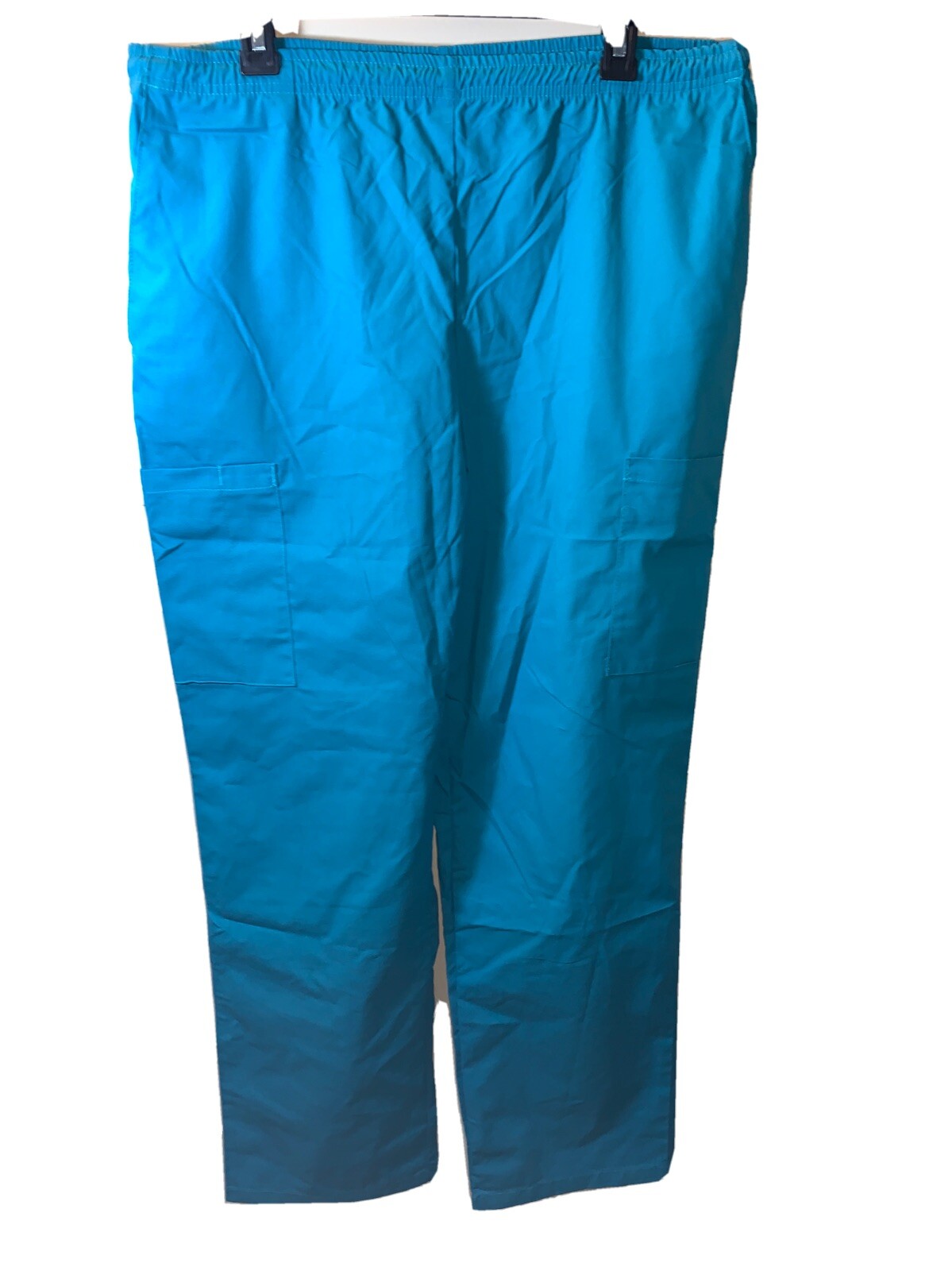 Affinity Apparel Unisex Size L Scrub Pants Elastic Waist Tie Lagoon (Blue/Green)