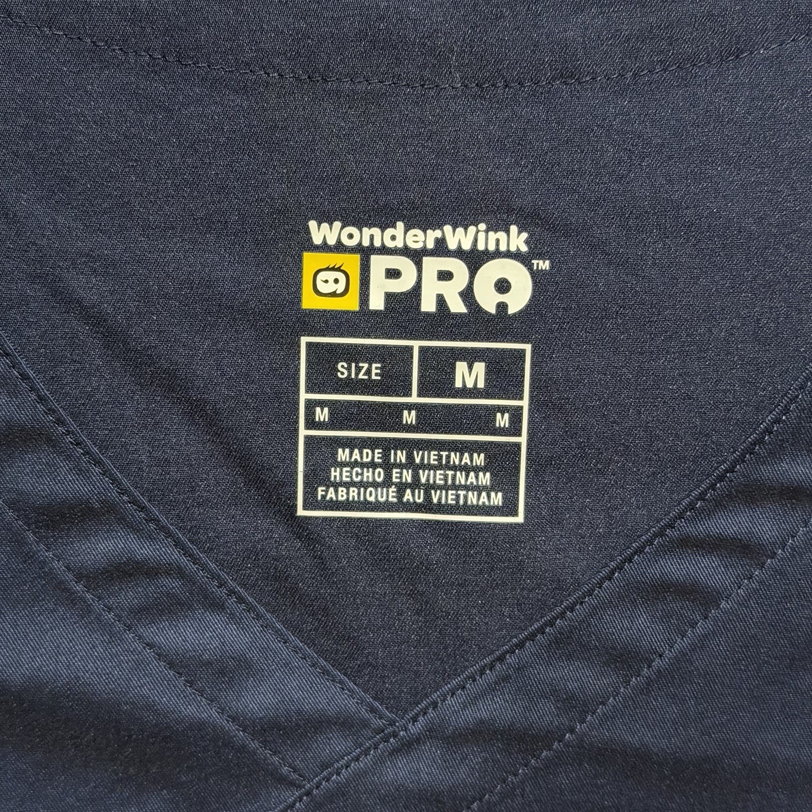 WonderWink Pro Women’s Navy Blue Scrub Set Polyester Rayon Spandex Solid Size M