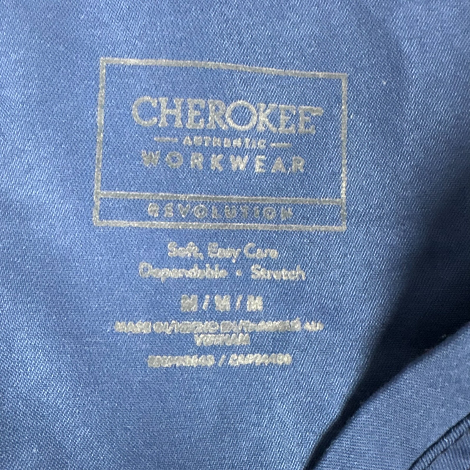 Cherokee Workwear Revolution Scrub Set Navy Blue V-Neck Top & Cargo Pants M