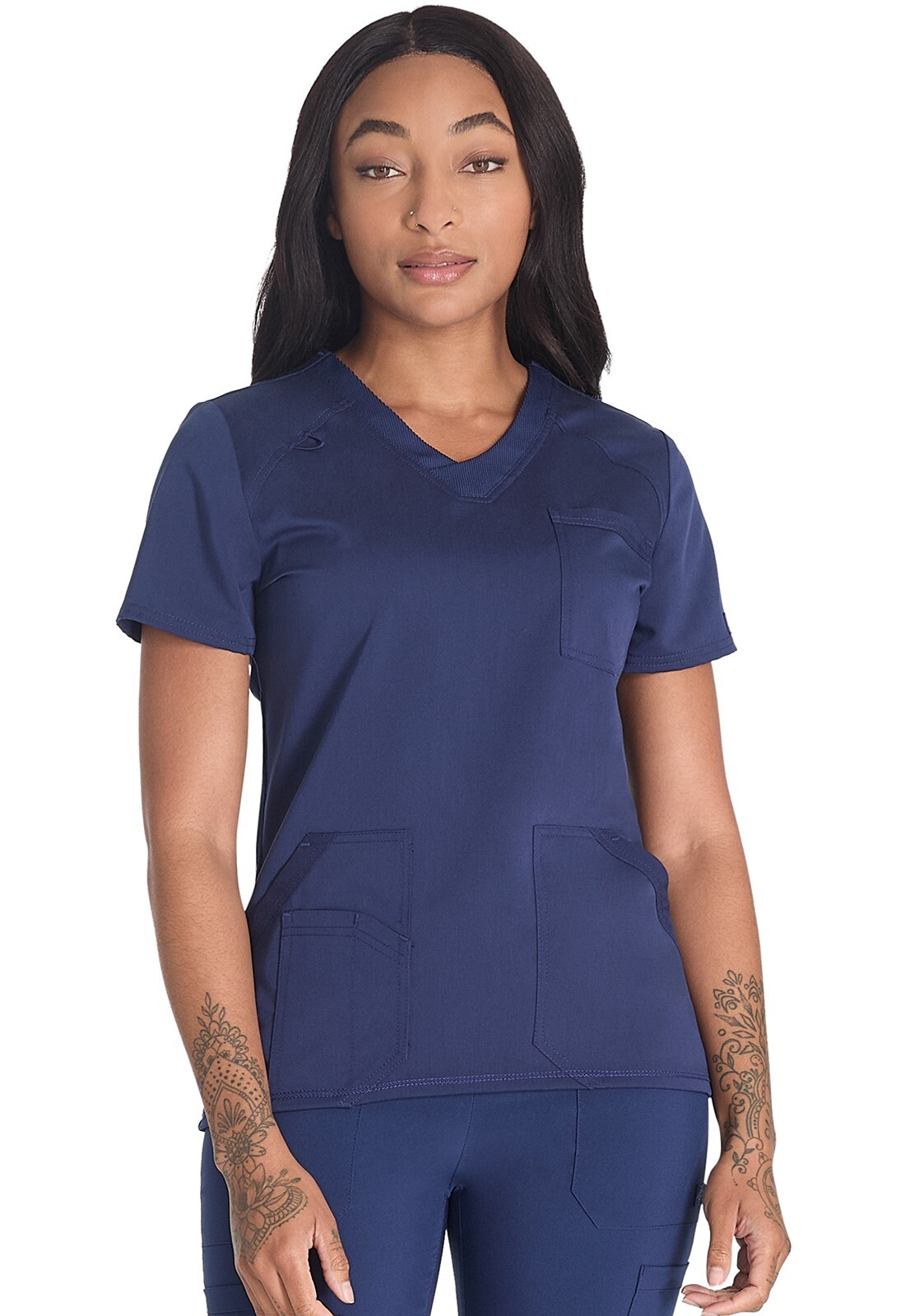 Dickies Balance Women’s Scrubs V-Neck Top DK834 NAV Navy Free Shipping