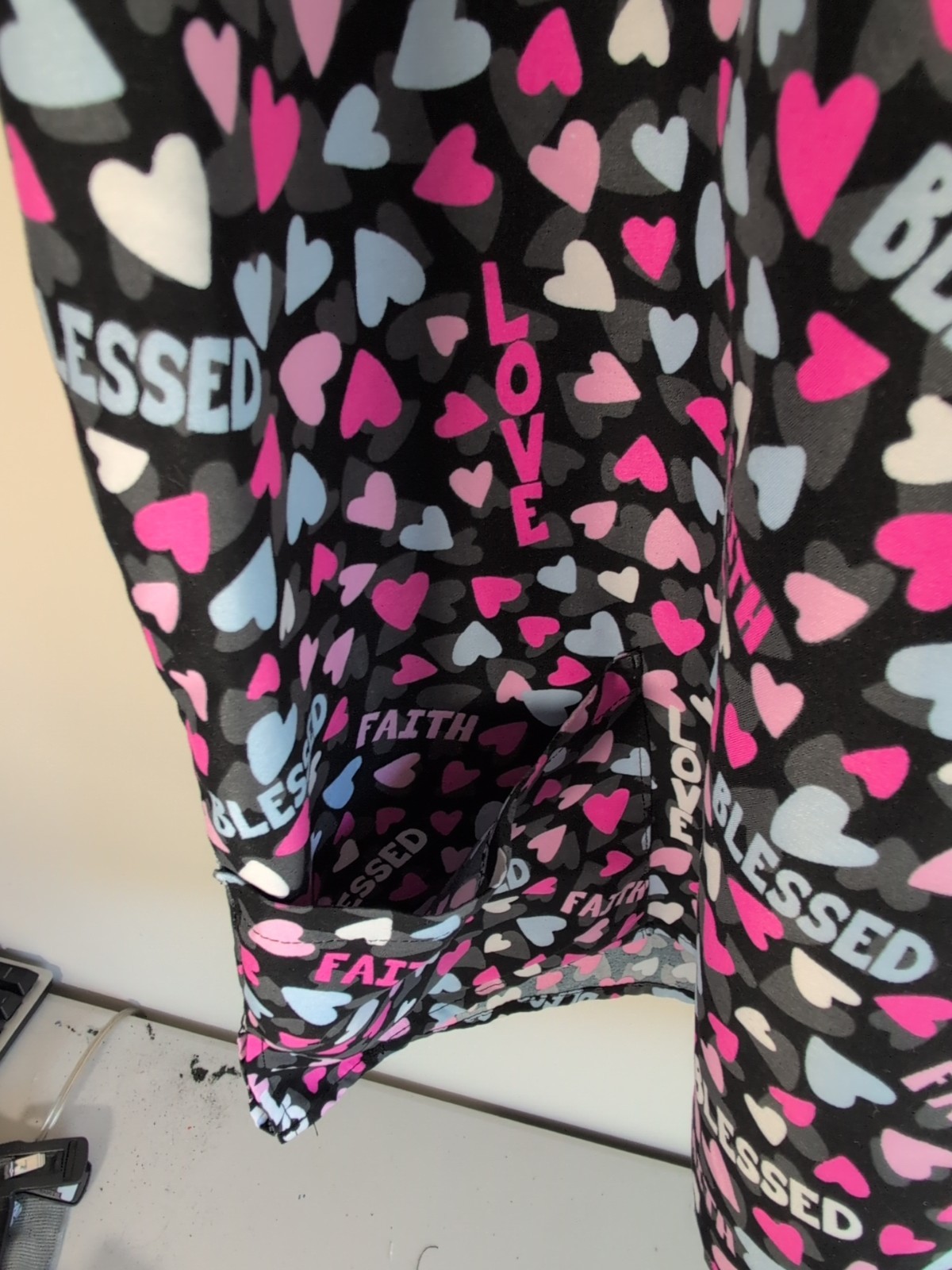 Divine Curves Blessed Heart Valentines Day Scrub Top