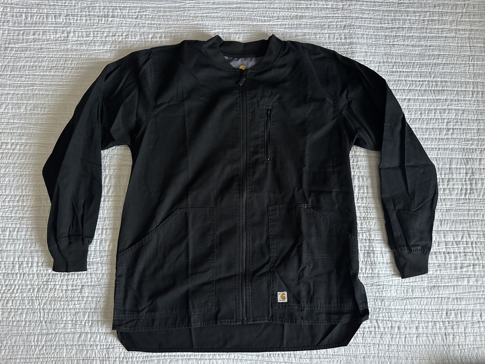 Carhartt Scrub Jacket Black Ripstop Zip Medical Workwear size small