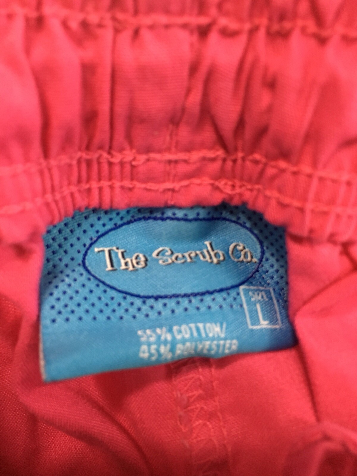 The Scrub Co. Womens Scrub Pants Hot Pink Cotton Blend Pockets Sz Large A21