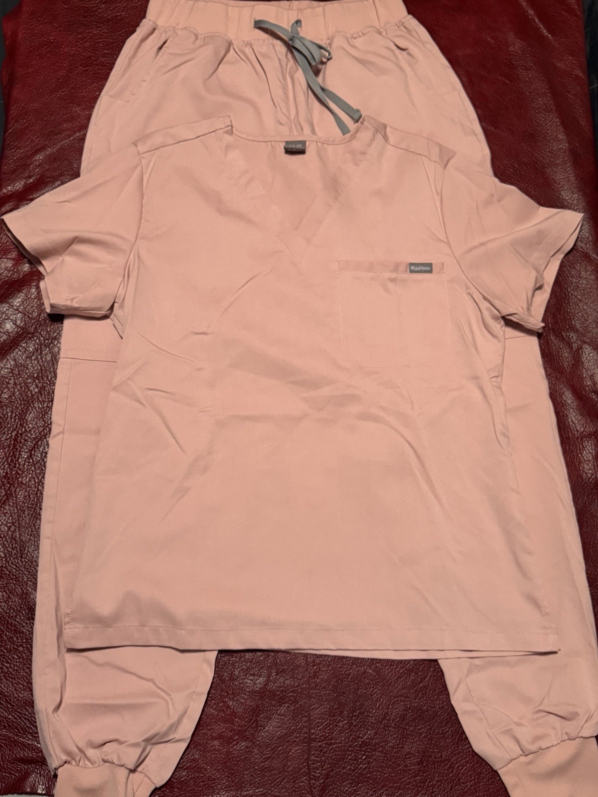 Niaahinn 1-Pocket Scrubs Set Mauve Sz Small