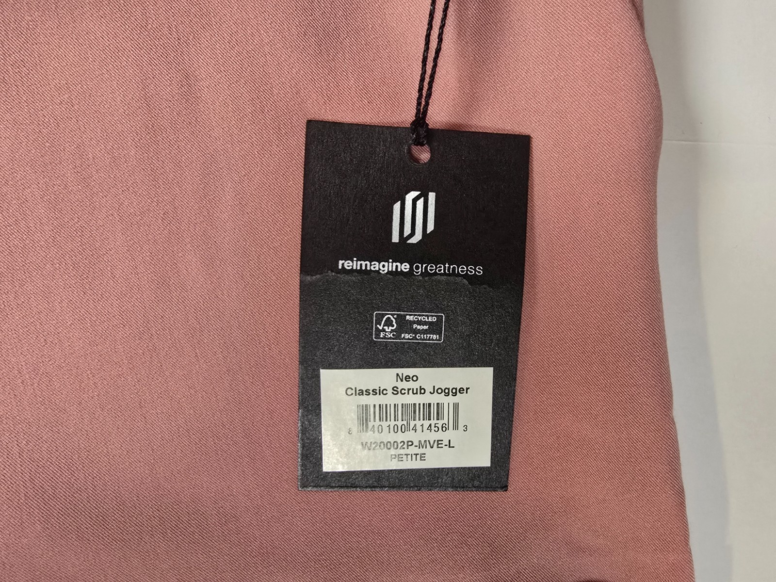 JAANUU Classics Scrub Set Woman’s XL Top; L Petite Pants; Mauve New Uniform