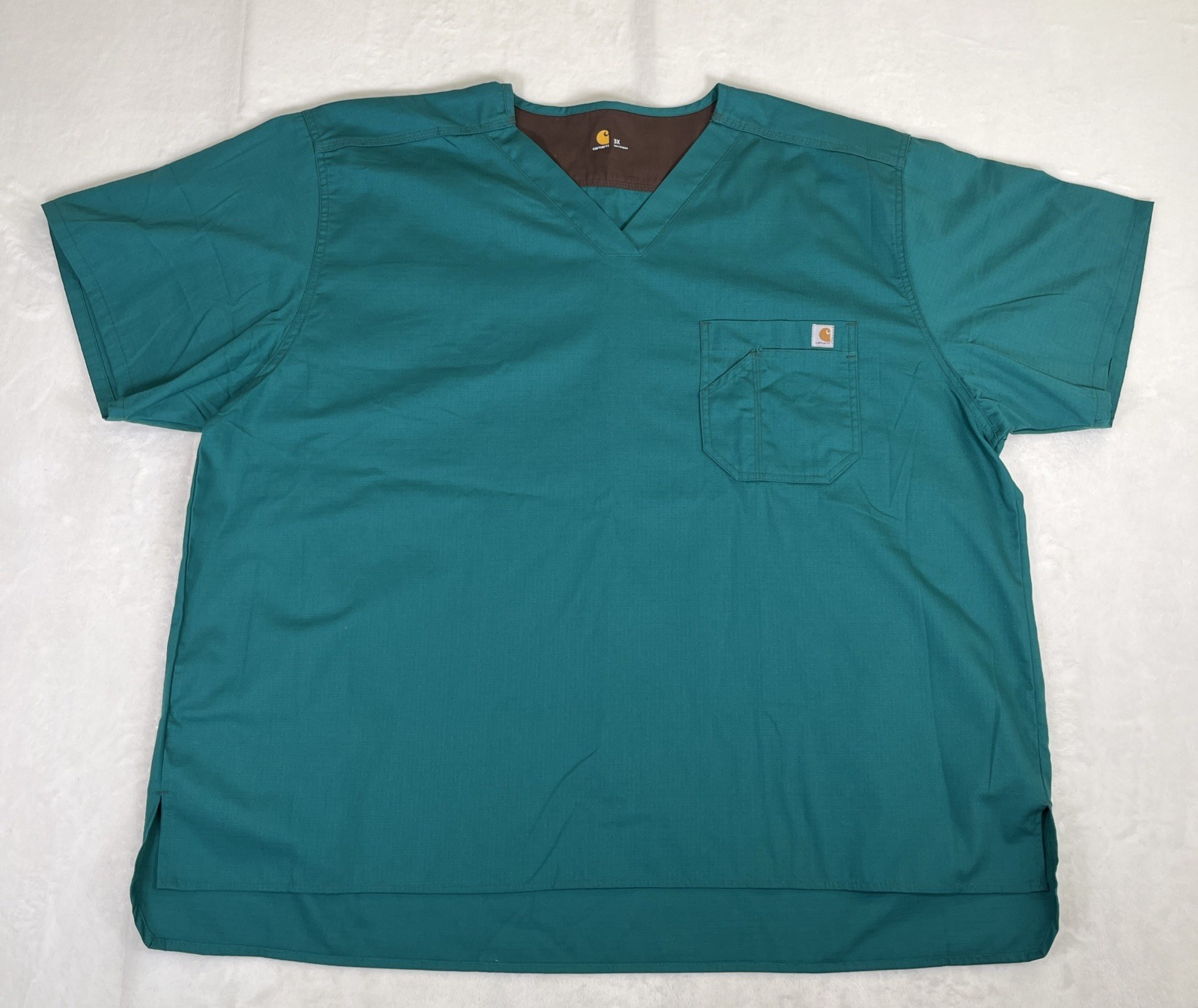 CARHARTT Mens Scrub Top Classic Fit Size 3x Green Ripstop MT5108 Bnfts Charity