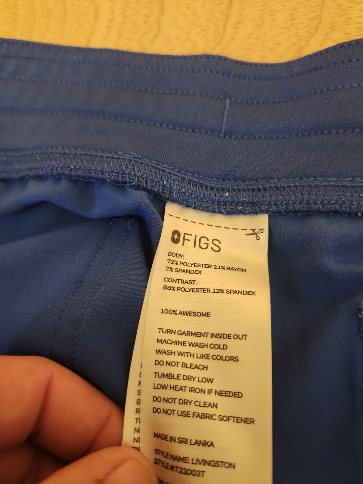 Figs Scrub Pants Mens XL Tall Livingston Blue Medical 31″ Nurse Pockets Comfort