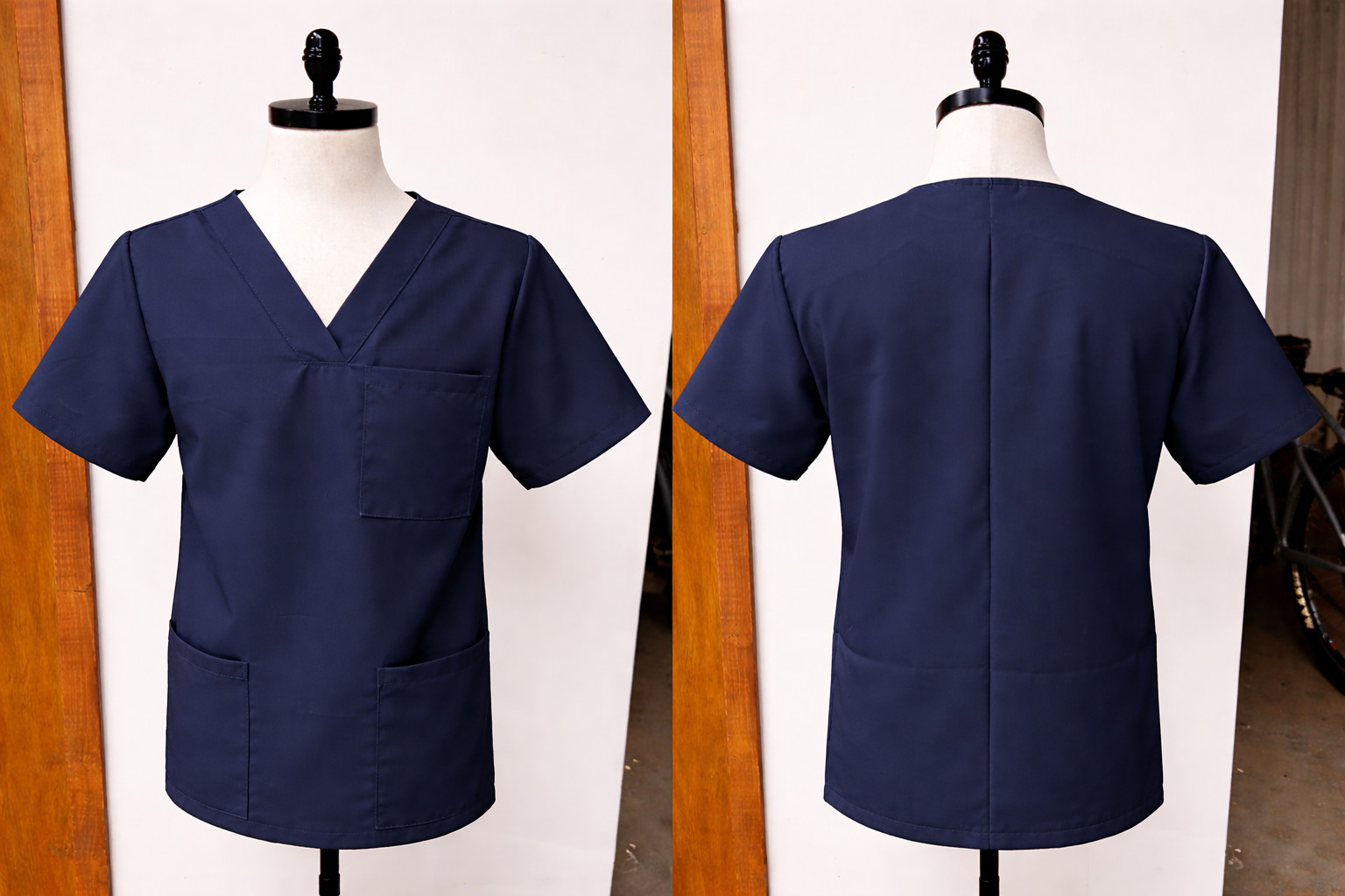 Mens Medical Scrub Top V-Neck 3 Pocket Gabardine Nurse Doctor Workwear