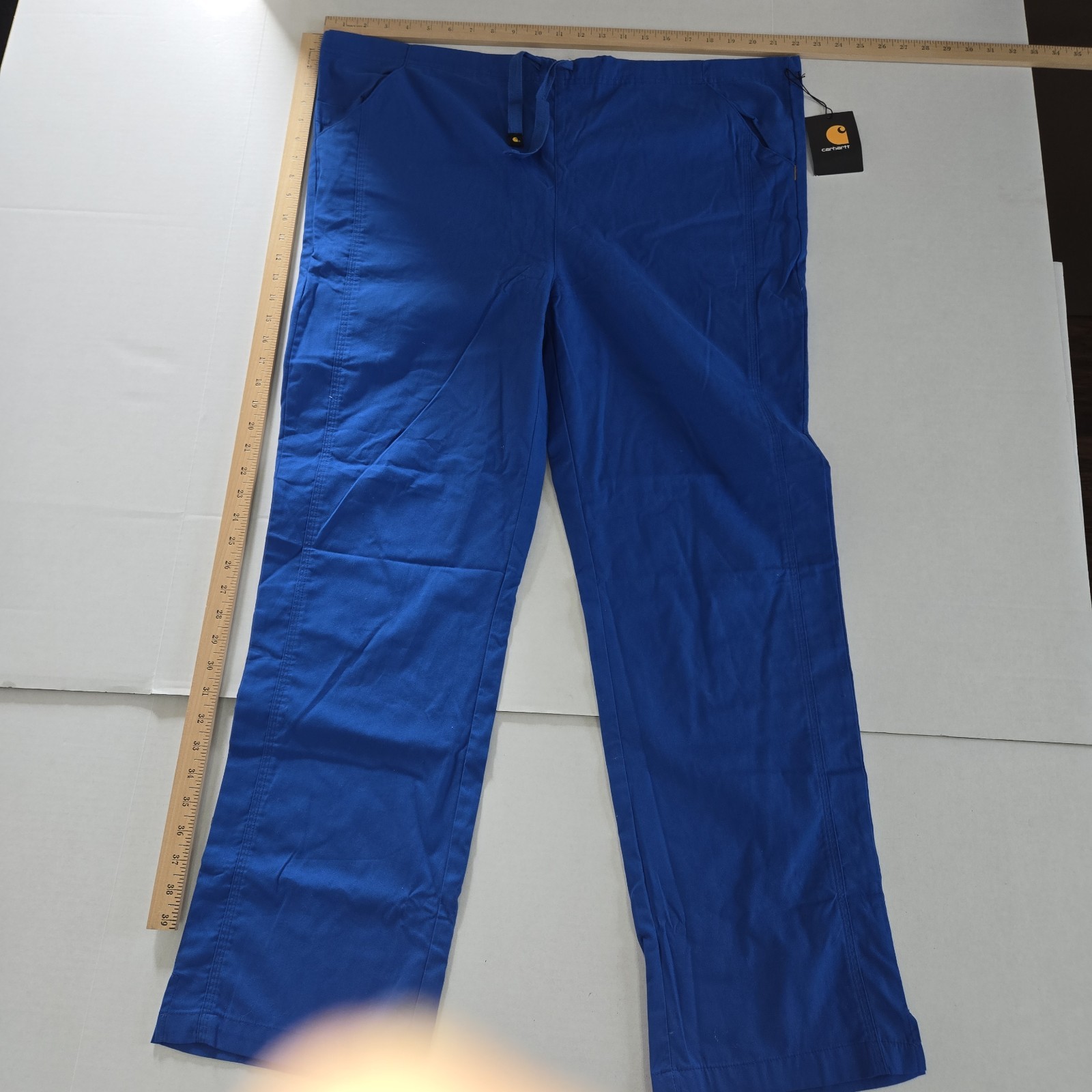 Carhartt Mens L Straight Leg Scrub Pant Blue Regular C50001 Nwt