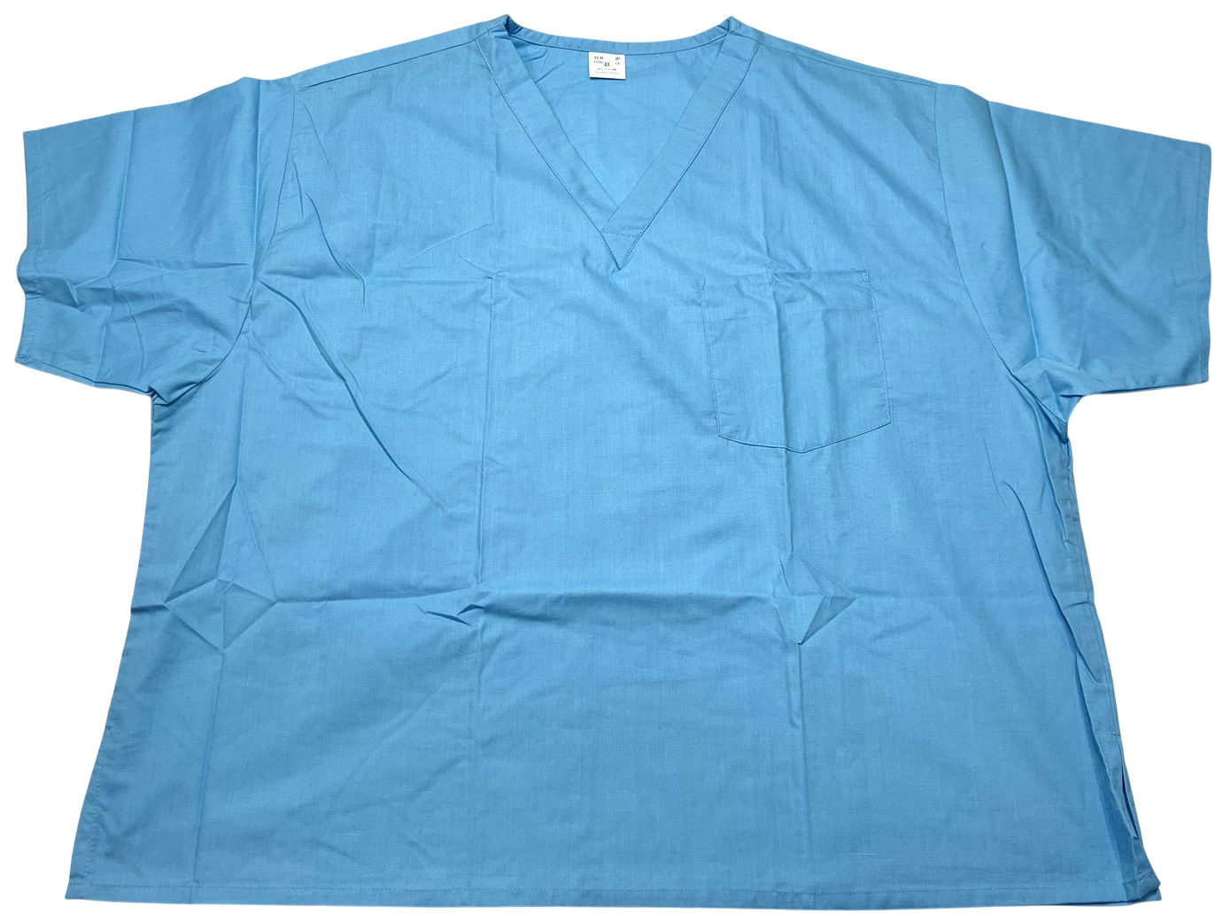 Scrub Top Unisex (4X) Bahamas Blue 1 Chest Pocket Short Sleeves Medical NWOT