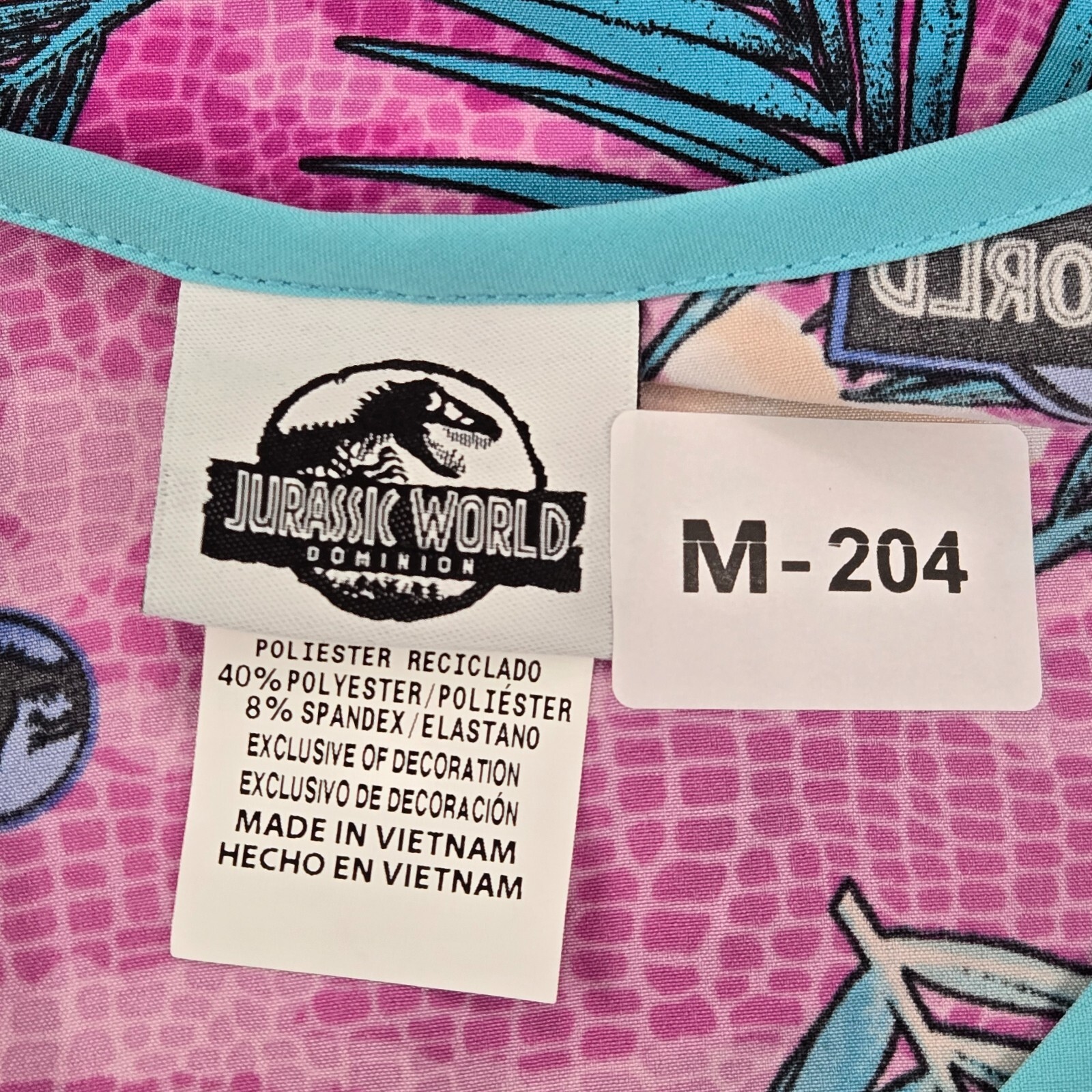 Jurassic World Dominion Women Scrub Top 2XL Pink Floral Hawaiian V Neck NWT